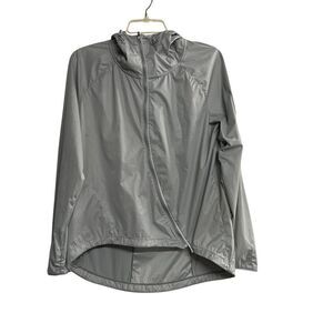 NIKE Women's Shield Running Reflective Hooded Zipper Jacket‎ Gray Size Small